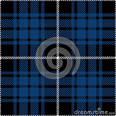 Black And Blue Tartan Plaid Textile Pattern Vector Illustration