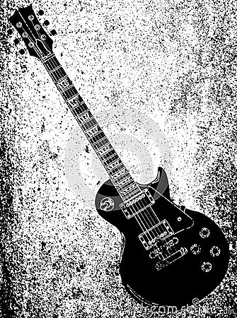 Black Blues Guitar Grunge Vector Illustration