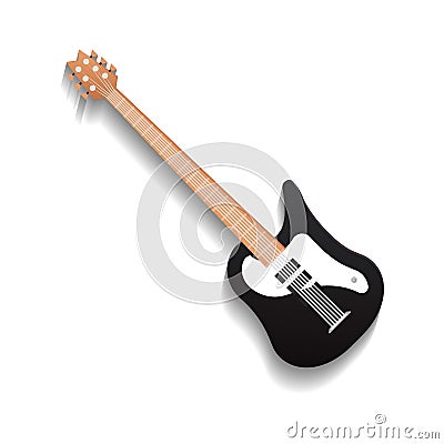 Black blues guitar isolated icon Cartoon Illustration