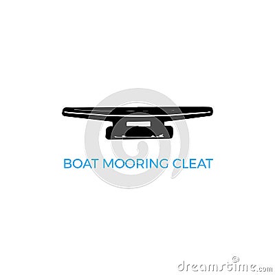 Black boat mooring cleat logo icon vector Vector Illustration