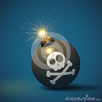 Black bomb Vector Illustration