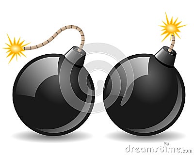 Black Bomb Icon Vector Illustration