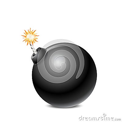 Black Bomb Vector Illustration