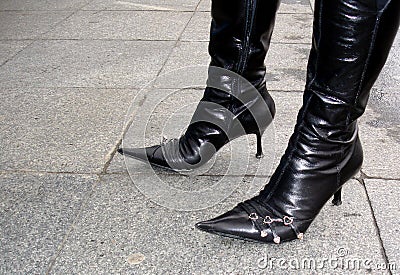 Black boots Stock Photo