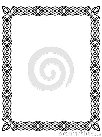 Black border with celtic ornament Stock Photo