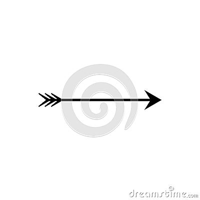 Black bow arrow. Archery equipment. Fletched precision projectile. Vector illustration. EPS 10. Vector Illustration
