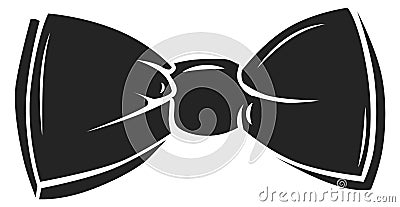 Black bow icon. Decorative ribbon knot. Neck tie Vector Illustration