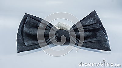 White strappy black bow ribbon Stock Photo