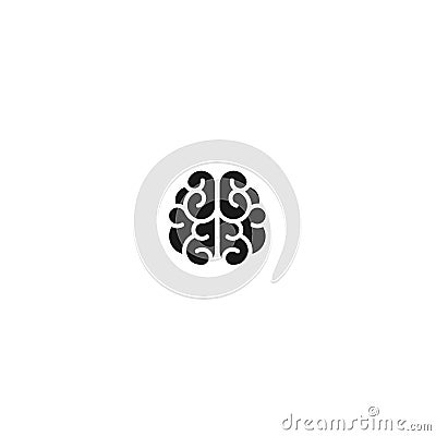 Black brain icon. Intellect, phsychology, knowledge simple Cartoon Illustration