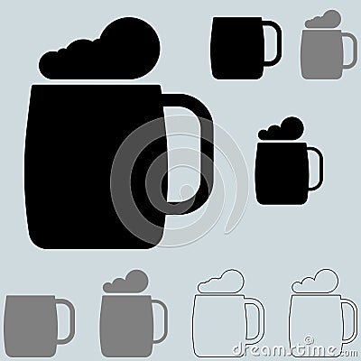 The black brewer bocal or brewer mug. Vector Illustration