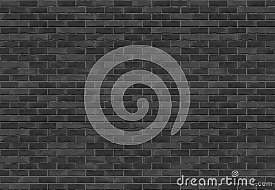 Black Brick Wall Background Vector Illustration
