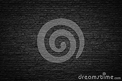 Black brick wall, dark background for design Stock Photo