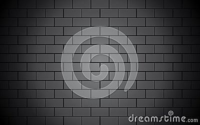 Black brick wall Vector Illustration