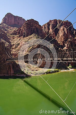Black Bridge in Grand Canyon Stock Photo