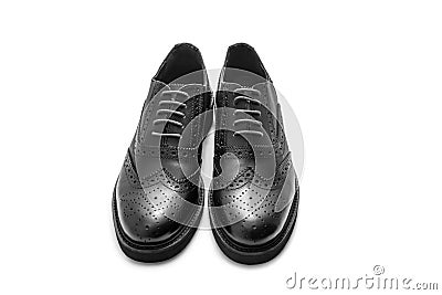 Black brogues Stock Photo