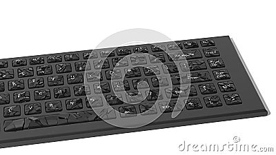 Black broken keyboard Stock Photo