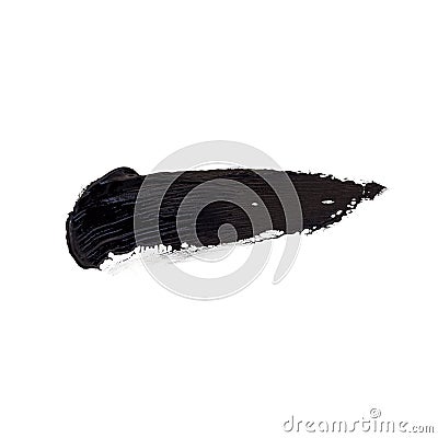 black brush strokes oil paint isolated on white background. Stock Photo