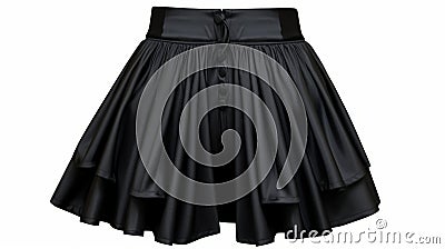 Black Bubble Goth Micro Mini Skirt For Women - Cosplay Nightwear Babydoll Pleated Dress Stock Photo