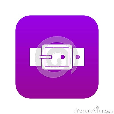 Black buckle belt icon digital purple Vector Illustration