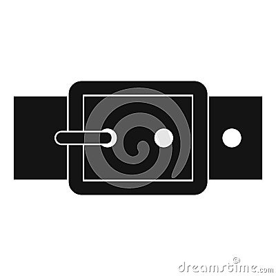 Black buckle belt icon, simple style Vector Illustration