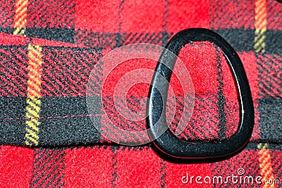 black buckle coat detail waist belt Stock Photo