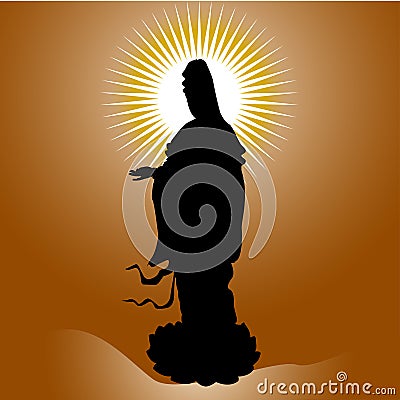 Black buddha silhouette vector illustration Vector Illustration