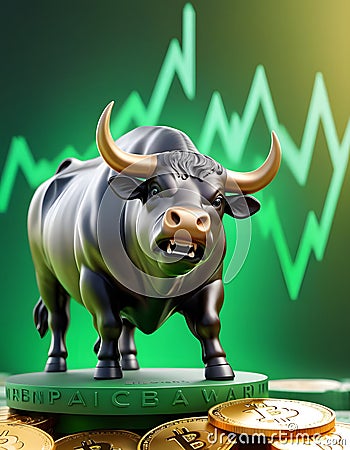 Bullish Sentiment in Cryptocurrency AI Generative Stock Photo