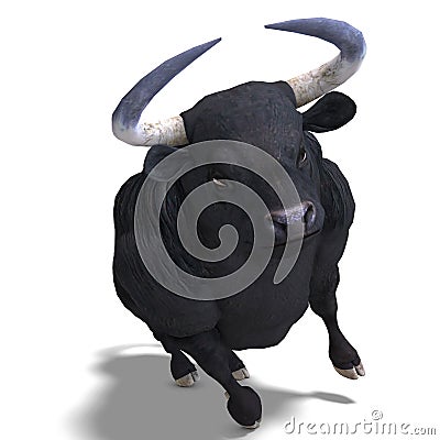 Black bull is ready for the fight Stock Photo