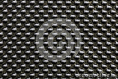 Black bumpy rubber surface used as a background. Black and white texture of rubber material with copy space. Bubble dots backgroun Stock Photo