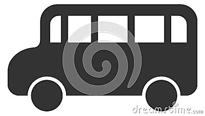 Black bus icon. Public city passenger transport Vector Illustration