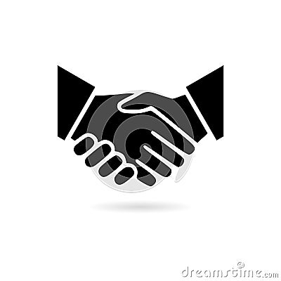 Black Business agreement handshake or friendly handshake, Partnership icon or logo Vector Illustration