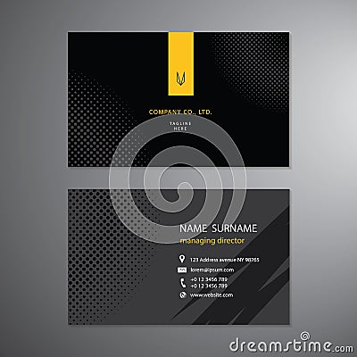 Black business cards set design template vector Vector Illustration