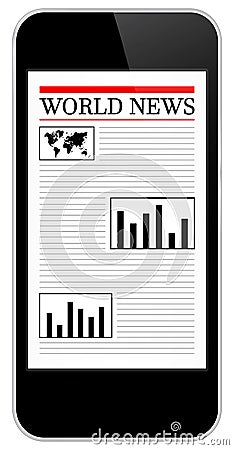 Black Business Mobile iPhone World News Vector Illustration