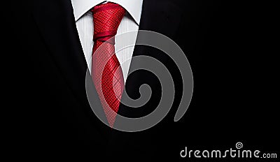 Black business suit with a tie Stock Photo
