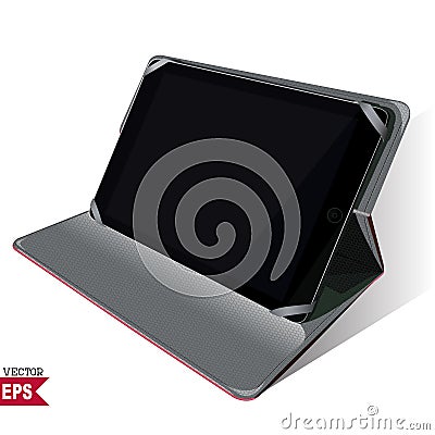 Black Business Tablet Similar To iPad Air With Vector Illustration