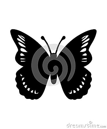 Black butterfly icons set silhouette Vector Illustration