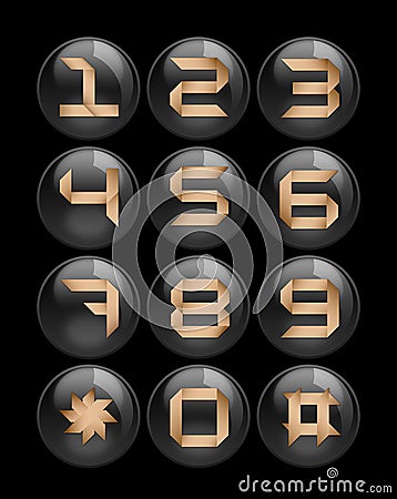 Black buttons set for phones Stock Photo