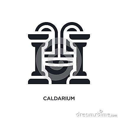 black caldarium isolated vector icon. simple element illustration from sauna concept vector icons. caldarium editable logo symbol Vector Illustration