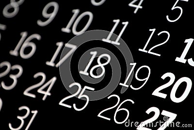 Black Calendar Stock Photo