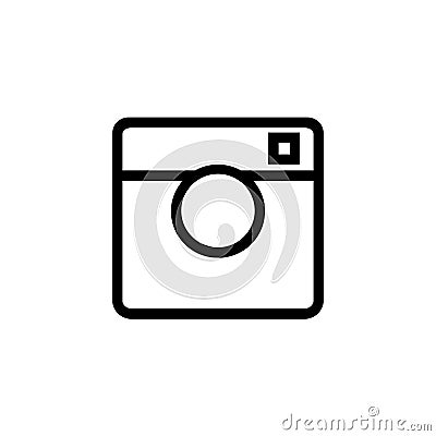 Black camera on white background icon Stock Photo