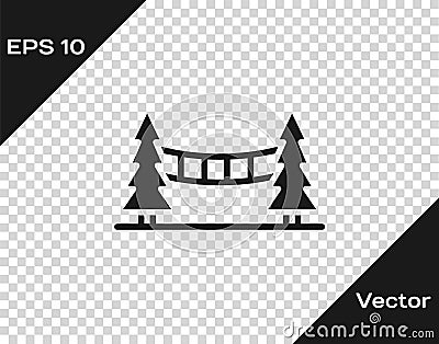 Black Capilano Suspension Bridge in Vancouver, Canada icon isolated on transparent background. Vector Vector Illustration