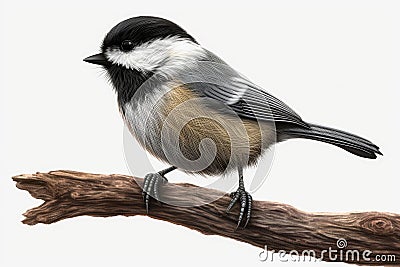 Black-capped chickadee, non-migratory bird found in North America Stock Photo