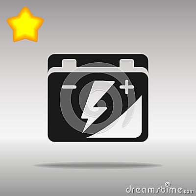 Black car battery Icon button logo symbol concept high quality Vector Illustration