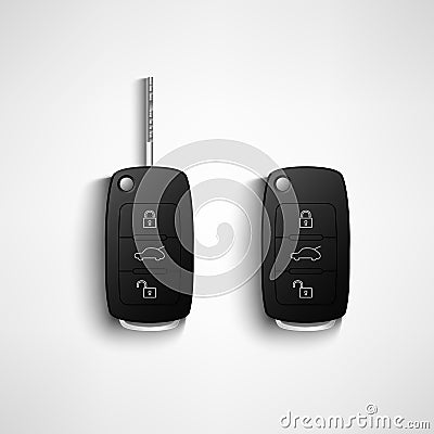 Black car remote key Vector Illustration
