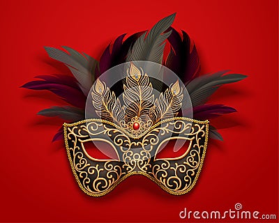 Black carnival mask Vector Illustration