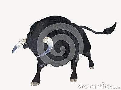 Black Cartoon Bull Stock Photo