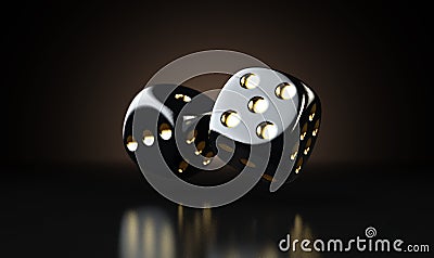 Black Casino Dice Stock Photo