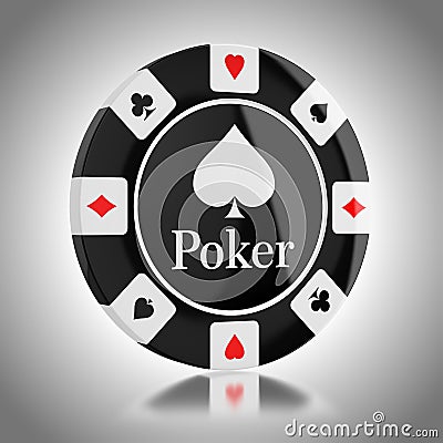 Black casino poker chip Stock Photo
