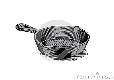 Black cast iron pan Stock Photo