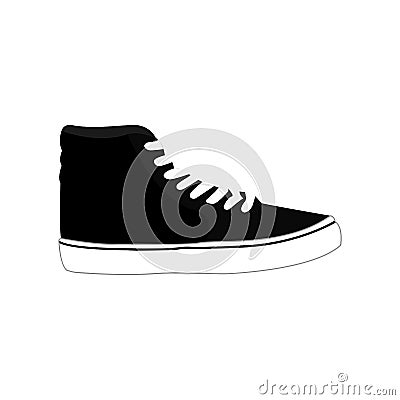 Black Casual Sneaker Shoes Fashion Style Item Illustration Vector Illustration